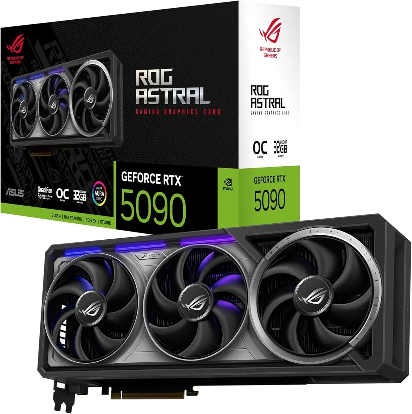 BRAND NEW ASUS ROG Astral GeForce RTX™ 5090 OC Edition Gaming Graphics Card (PCIe® 5.0, 32GB GDDR7, HDMI®/DP 2.1, 3.8-Slot, 4-Fa
