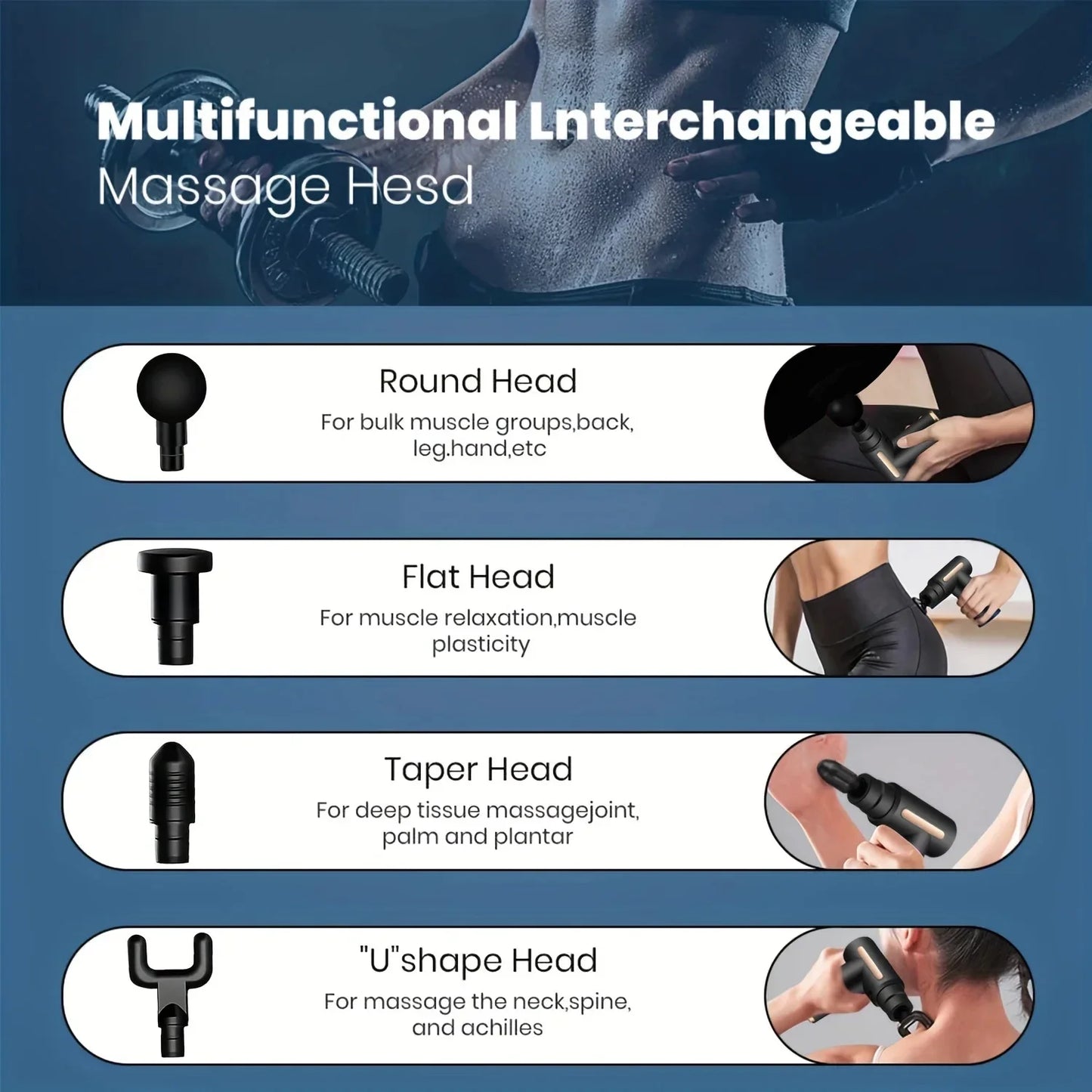 Portable Massage Gun with LED Screen – Deep Tissue Percussion Massager