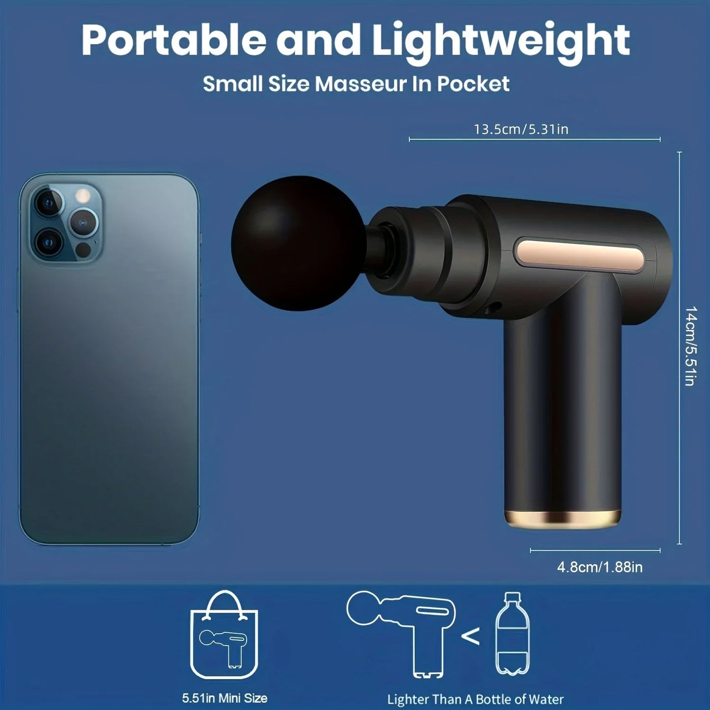 Portable Massage Gun with LED Screen – Deep Tissue Percussion Massager